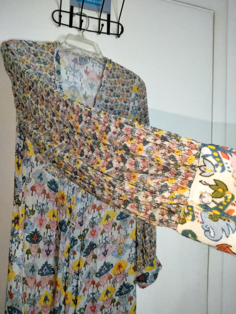 Blank London (Size S) Multicolored Floral V-Neck Long Sleeve Tunic Midi Dress - Picture 8 of 13